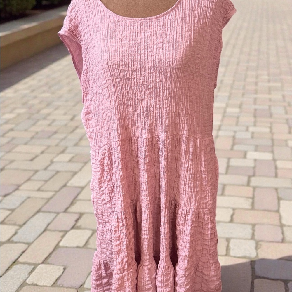 Knox Rose Pink Textured Midi Dress